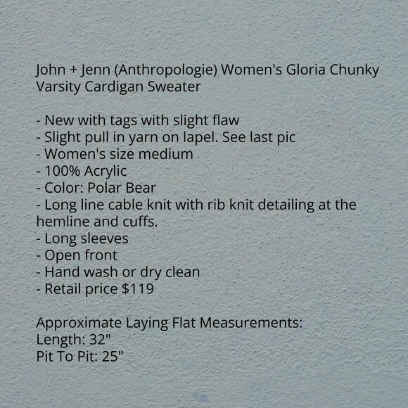 John + Jenn  Gloria Chunky Varsity Cardigan - Picture 6 of 10